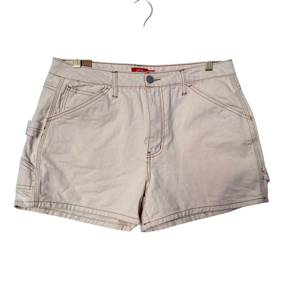 Dickies Carpenter Shorts Juniors 11/30 Ivory High Rise Twill Casual Festival NWT